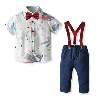 Prekogranični dječji crtani set kratkih rukava s naramenicama, četverodijelni set, mali i srednji dječji kardigan, proljetni i jesenski ljetni set