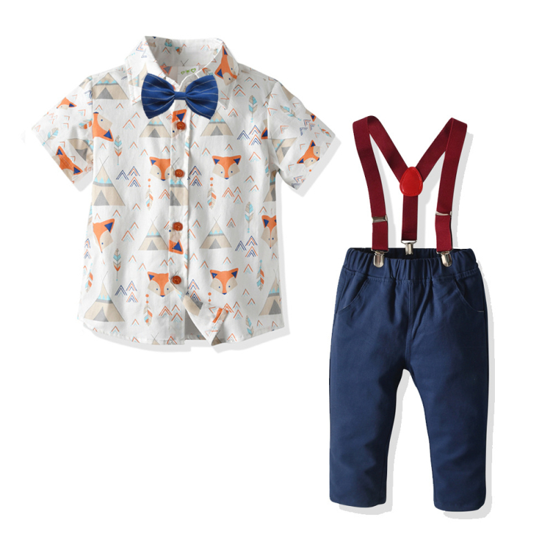 Prekogranični dječji crtani set kratkih rukava s naramenicama, četverodijelni set, mali i srednji dječji kardigan, proljetni i jesenski ljetni set