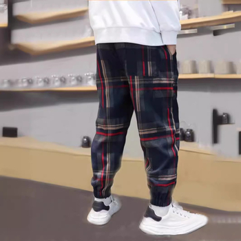 Laste poiste ruudulised püksid 2024. aasta uued suvised teksad kevadeks ja sügiseks, õhukesed suured laste lääne stiilis püksid