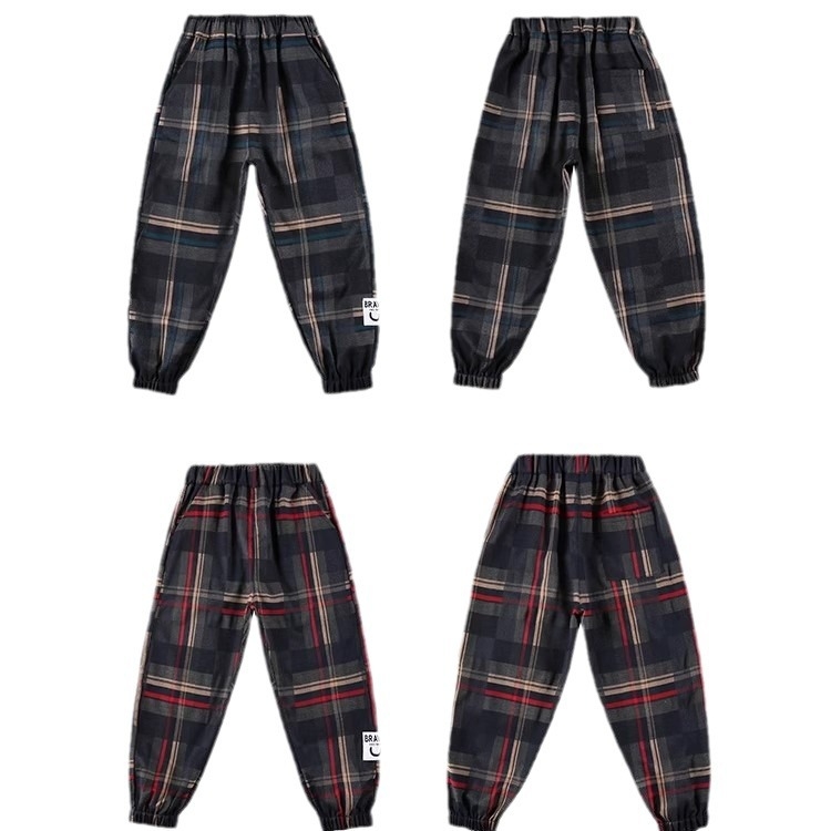 Laste poiste ruudulised püksid 2024. aasta uued suvised teksad kevadeks ja sügiseks, õhukesed suured laste lääne stiilis püksid