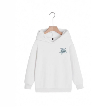 Djevojačka majica s uzorkom slova i kornjača spuštenih ramena