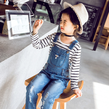 Detské oblečenie Dievčenské rifľové overaly Jarný a jesenný štýl Stredné a veľké detské overaly Nové jesenné oblečenie 2025 Detské rifľové nohavice