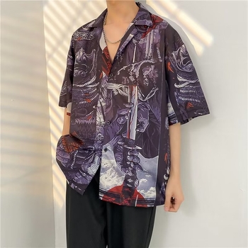 2024 νεανικό δημοφιλές πουκάμισο τυπωμένο μοντέρνο κοντομάνικο μοντέρνο χαλαρό μοντέρνο νέο καλοκαιρινό ανδρικό casual floral