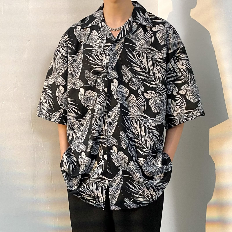 2024. popularna mladenačka majica s printom, moderna, kratkih rukava, moderna, široka, moderna nova ljetna muška ležerna cvjetna majica