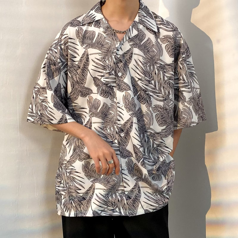 2024. popularna mladenačka majica s printom, moderna, kratkih rukava, moderna, široka, moderna nova ljetna muška ležerna cvjetna majica