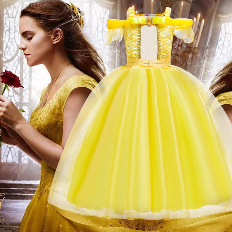 Helovīna princeses ailuo kleita bērnu princeses zvaniņa kleita bērnu apģērbs meiteņu kleita bērnu kleita dzeltena