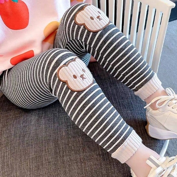 Παιδικό παντελόνι για κορίτσια, άνοιξη και φθινόπωρο, μωρουδίστικο, μοντέρνο, κορεατικό, ριγέ, ελαστικό παντελόνι για εξωτερικά ρούχα, με στάμπα, για μωρά, μοντέρνα, κορεατική έκδοση, με σχέδια κινουμένων σχεδίων