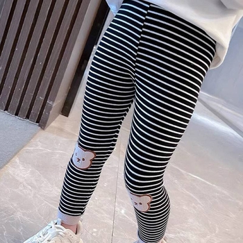 Παιδικό παντελόνι για κορίτσια, άνοιξη και φθινόπωρο, μωρουδίστικο, μοντέρνο, κορεατικό, ριγέ, ελαστικό παντελόνι για εξωτερικά ρούχα, με στάμπα, για μωρά, μοντέρνα, κορεατική έκδοση, με σχέδια κινουμένων σχεδίων