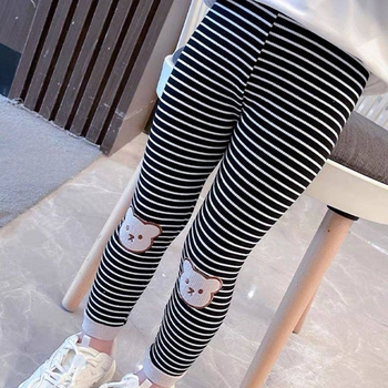 Παιδικό παντελόνι για κορίτσια, άνοιξη και φθινόπωρο, μωρουδίστικο, μοντέρνο, κορεατικό, ριγέ, ελαστικό παντελόνι για εξωτερικά ρούχα, με στάμπα, για μωρά, μοντέρνα, κορεατική έκδοση, με σχέδια κινουμένων σχεδίων