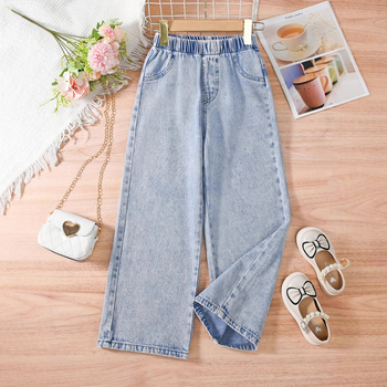 Piiriülesed laste riided, tüdrukute teksad, sügis- ja talvelaste laiad püksid, väliskaubanduse laste riided, Euroopa ja Ameerika tüdrukute püksid