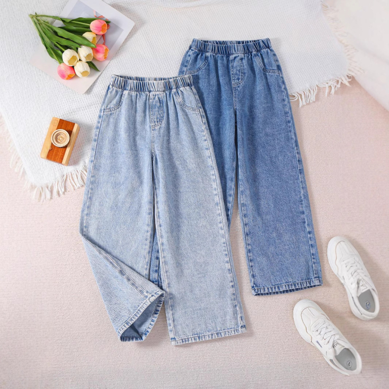 Piiriülesed laste riided, tüdrukute teksad, sügis- ja talvelaste laiad püksid, väliskaubanduse laste riided, Euroopa ja Ameerika tüdrukute püksid