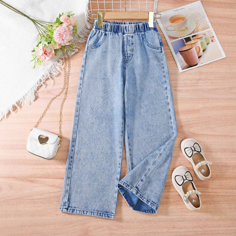 Piiriülesed laste riided, tüdrukute teksad, sügis- ja talvelaste laiad püksid, väliskaubanduse laste riided, Euroopa ja Ameerika tüdrukute püksid