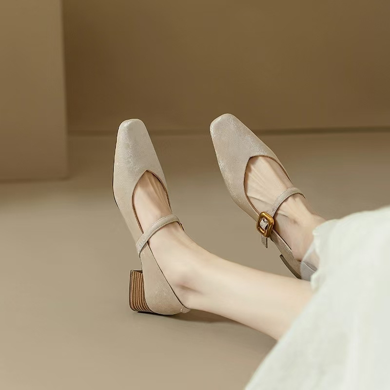 Vintage Mary Jane cipele za žene, nove proljetne i višenamjenske cipele u francuskom stilu Chanel, luksuzne, elegantne, s niskom petom i jednim slojem