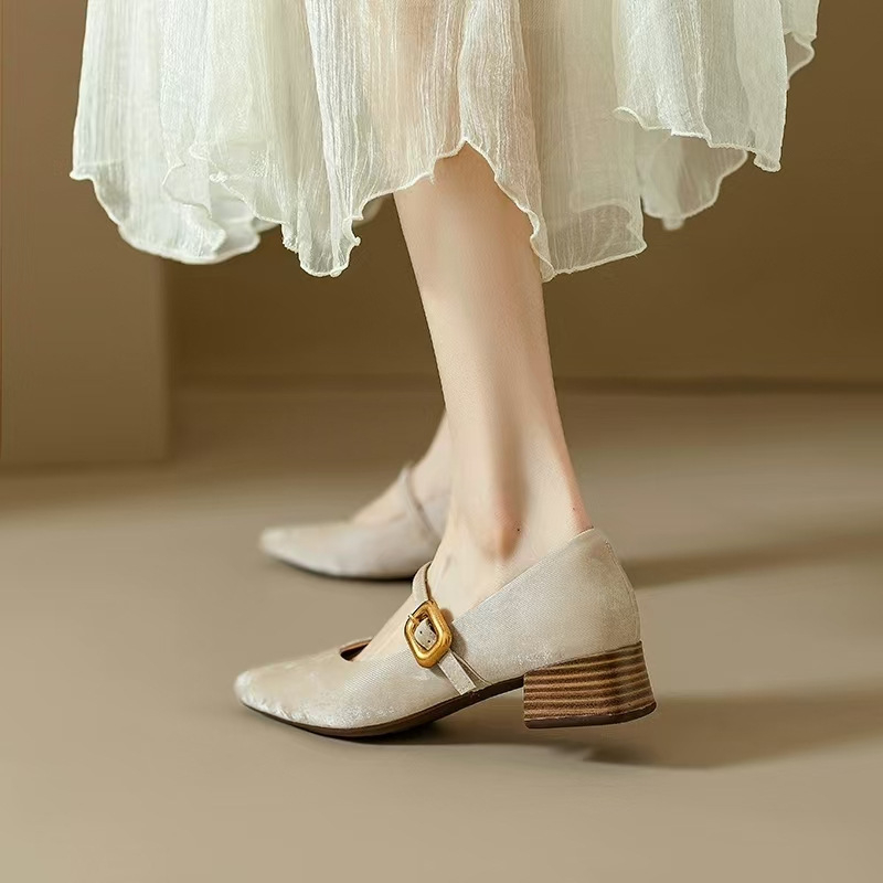 Vintage Mary Jane cipele za žene, nove proljetne i višenamjenske cipele u francuskom stilu Chanel, luksuzne, elegantne, s niskom petom i jednim slojem