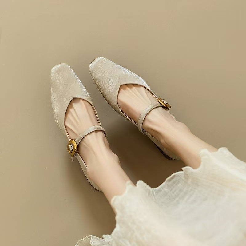 Vintage Mary Jane cipele za žene, nove proljetne i višenamjenske cipele u francuskom stilu Chanel, luksuzne, elegantne, s niskom petom i jednim slojem