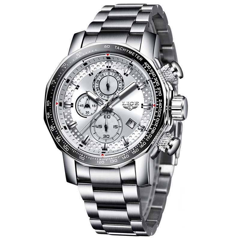 LIGE LIGE 9902 ehtne multifunktsionaalne äri-, spordi-, vabaaja- ja veekindel kvartskell meestele