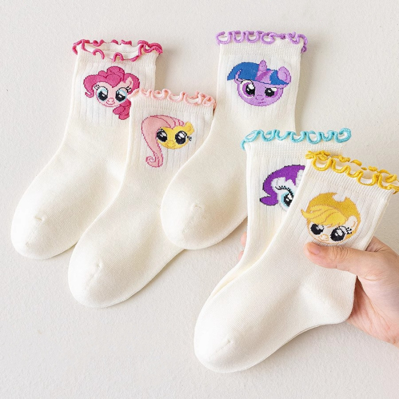 Djevojačke čarape Proljetne i jesenske dječje čarape Čipkaste princezine čarape Srednje tanke Crtane čarape s duginim ponijem Ženske čarape za sve uzraste