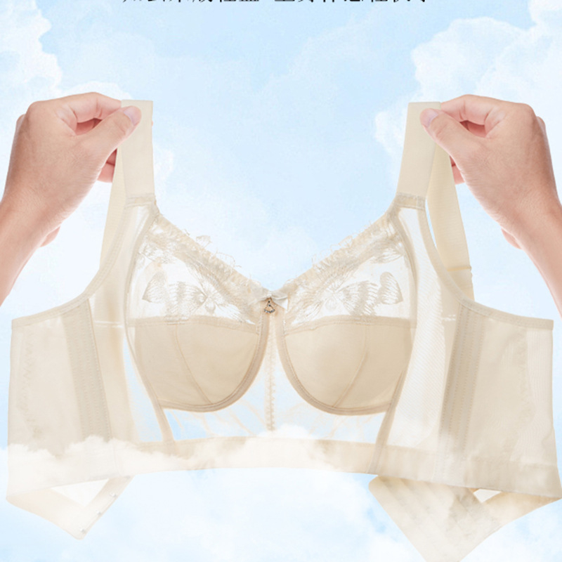 Plius dydžio moteriški pilno kaušelio apatiniai su didele krūtinė, maža krūtinė, reguliuojamo dydžio pagalbinė krūtinė, apsauganti nuo nukarimo, plona tiesinanti liemenėlė.