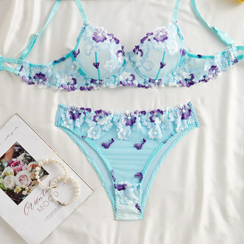 Cabano Διασυνοριακό Ευρωπαϊκό και Αμερικανικό Σέξι Σουτιέν με Διαφανές Φλοράλ Κέντημα και Δαντέλα, Σέξι Σουτιέν, Κορίτσια, Pure Desire