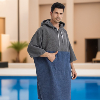 Suvine 2025 mikrokiust kapuutsiga suurte klapiga taskutega püksid, ülemise ja alumise osa ühendamine, kiiresti kuivav vettimav rannakate, hommikumantel