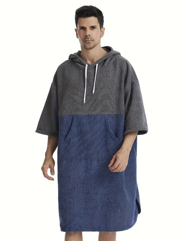 Suvine 2025 mikrokiust kapuutsiga suurte klapiga taskutega püksid, ülemise ja alumise osa ühendamine, kiiresti kuivav vettimav rannakate, hommikumantel