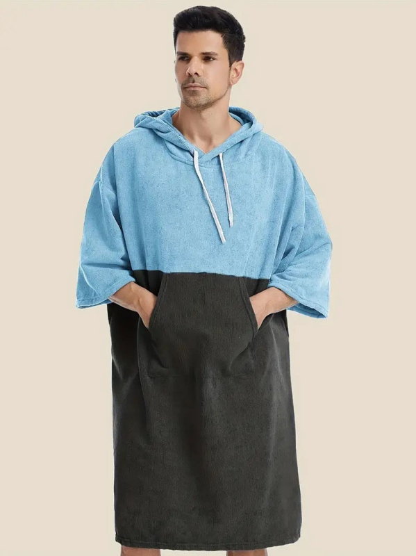 Suvine 2025 mikrokiust kapuutsiga suurte klapiga taskutega püksid, ülemise ja alumise osa ühendamine, kiiresti kuivav vettimav rannakate, hommikumantel