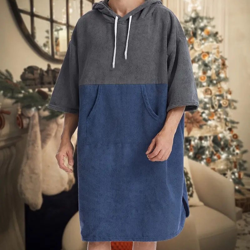 Suvine 2025 mikrokiust kapuutsiga suurte klapiga taskutega püksid, ülemise ja alumise osa ühendamine, kiiresti kuivav vettimav rannakate, hommikumantel