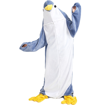 2024 χειμώνας νέα πιγκουίνος ράψιμο ολόσωμη φόρμα Amazon κέντημα κινουμένων σχεδίων χαριτωμένη τεμπέλης κουβέρτα για άνδρες και γυναίκες