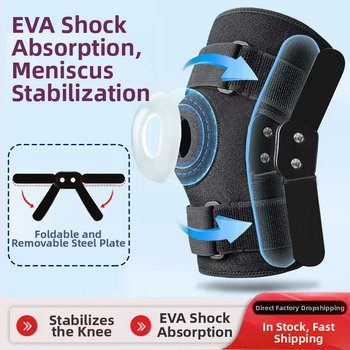 Acéllemez támasztó térdvédő meniszkusz borítás zsanér állítható lábpárna térdízületi kompresszió ütéscsillapítás védővédő