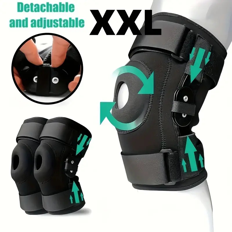 Acéllemez támasztó térdvédő meniszkusz borítás zsanér állítható lábpárna térdízületi kompresszió ütéscsillapítás védővédő