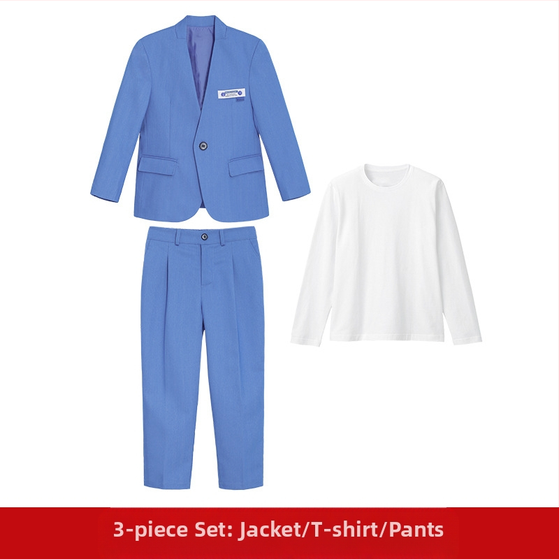 Detský kostým Jarný a jesenný nový kórejský štýl malého obleku pre chlapcov, ležérny kostým pre hostiteľa na prehliadke móla