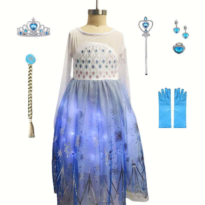 Frozen Two Princeza Aisha Haljina dugih rukava Djevojačka haljina Haljina za Noć vještica Cos Haljina za pod