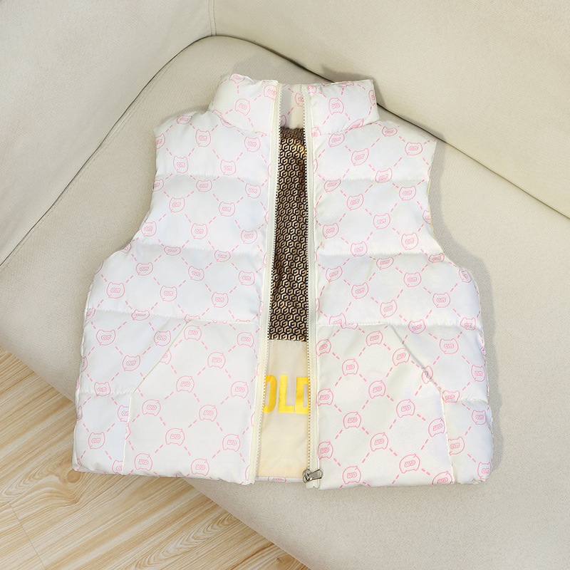 Laste puuvillane vest must-kuldne isekuumeneva kraega talvine pealisriietus paksendatud suurte laste soe vest lääne stiilis vest