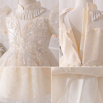 Παιδικό φόρεμα πριγκίπισσας για κορίτσια, ελαφρύ πολυτελές φόρεμα με πιάνο υψηλής ποιότητας, φόρεμα για γάμο και πάρτι γενεθλίων για κορίτσια λουλουδιών