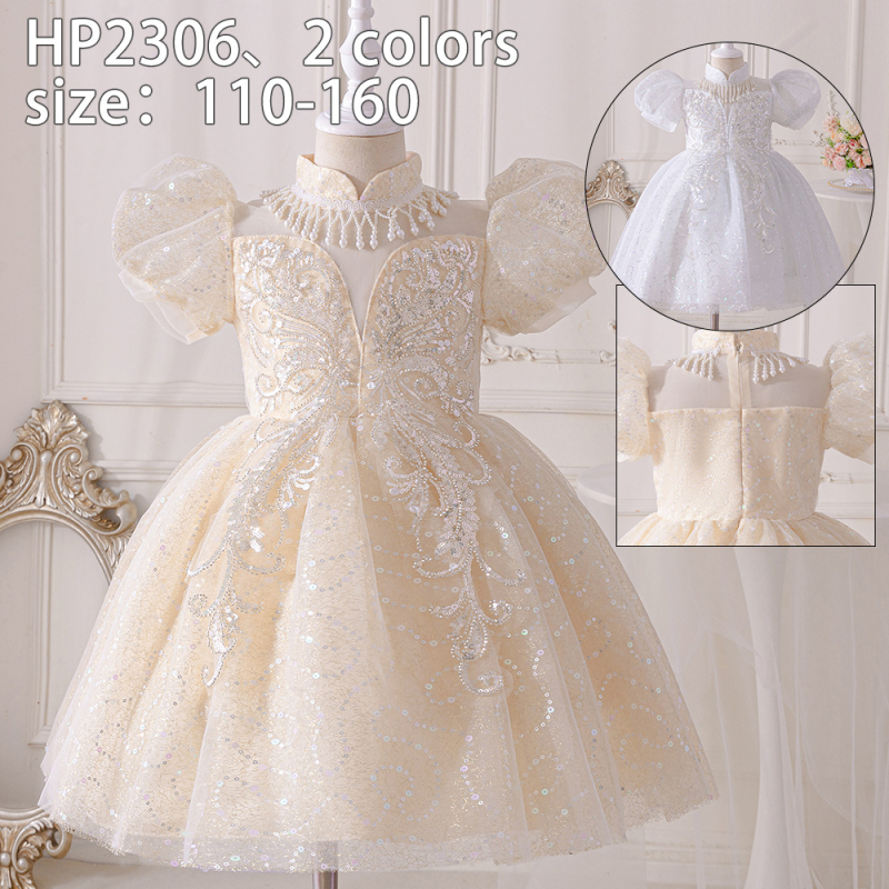 Detské princeznovské šaty, dievčenské šaty, ľahké luxusné šaty na klavírne vystúpenie, svadobné šaty s kvetinovým vzorom pre dievčatá, narodeninové šaty pre bábätká