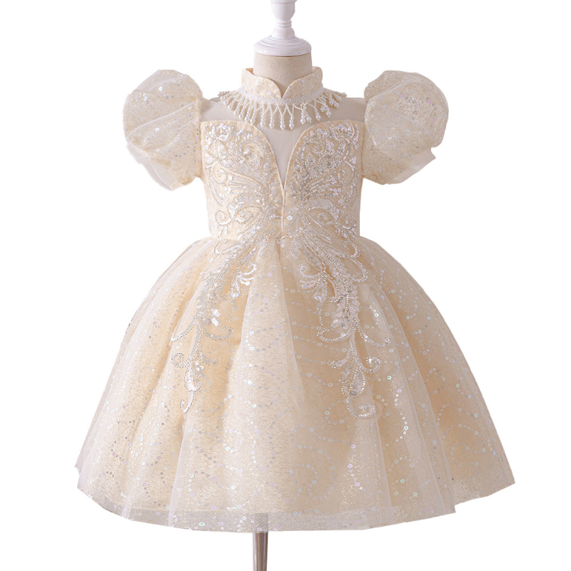 Detské princeznovské šaty, dievčenské šaty, ľahké luxusné šaty na klavírne vystúpenie, svadobné šaty s kvetinovým vzorom pre dievčatá, narodeninové šaty pre bábätká