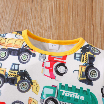 Poiste koduriided, kevad- ja sügisriided, multifilmidega autoteemaline pullover, kaheosaline laste pidžaama, moodne lasteriietus