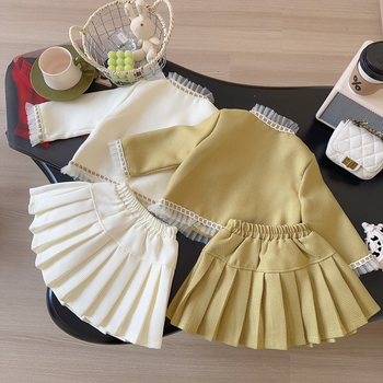 Djevojačko odijelo u Chanel stilu, jesenski novi modni zapadnjački čipkasti set od dva dijela, jakna, suknja AQA005