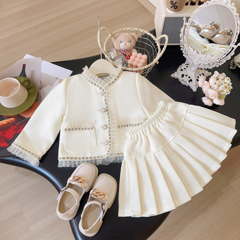 Djevojačko odijelo u Chanel stilu, jesenski novi modni zapadnjački čipkasti set od dva dijela, jakna, suknja AQA005