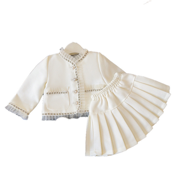 Djevojačko odijelo u Chanel stilu, jesenski novi modni zapadnjački čipkasti set od dva dijela, jakna, suknja AQA005