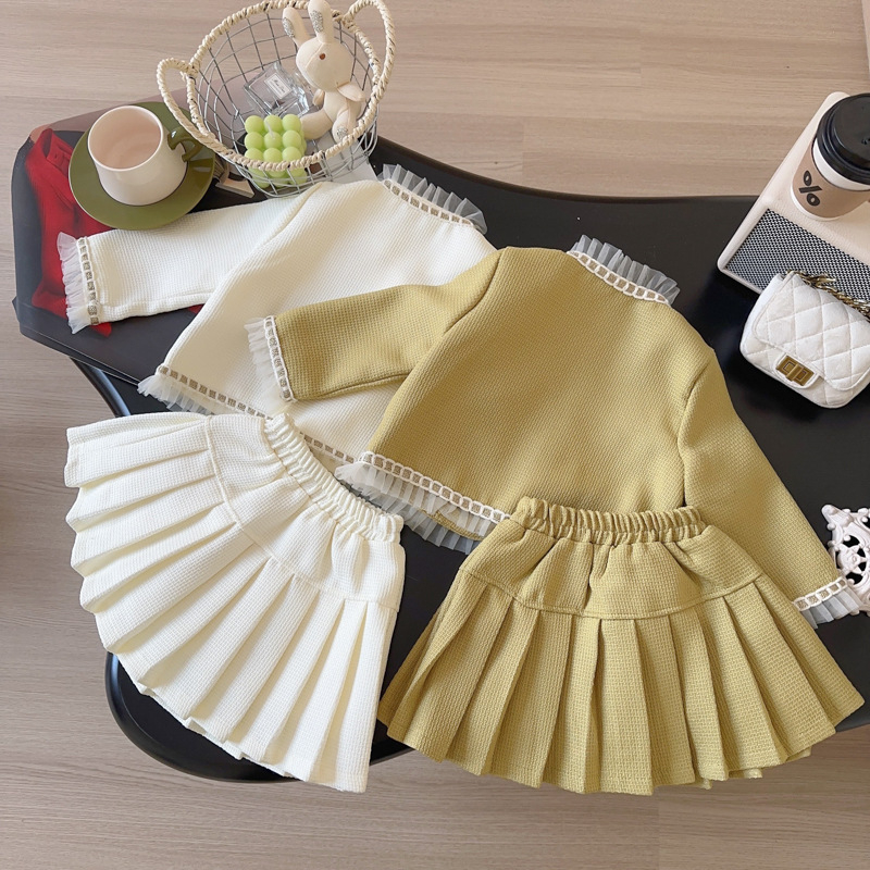 Djevojačko odijelo u Chanel stilu, jesenski novi modni zapadnjački čipkasti set od dva dijela, jakna, suknja AQA005