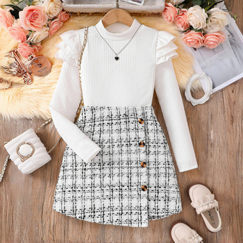 „Xiyin“ tarpvalstybinis, karštai parduodamas pavasario ir rudens „Xiaoxiang“ stiliaus mergaitiškas sijonas su trumpomis, plaukiojančiomis rankovėmis, ilgomis rankovėmis, megztas viršutinis netaisyklingo stiliaus sijonas.