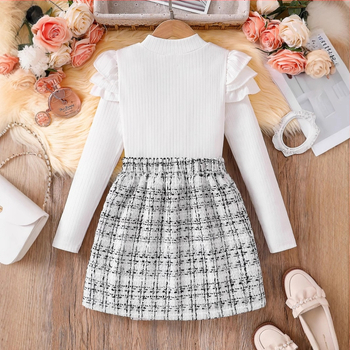 „Xiyin“ tarpvalstybinis, karštai parduodamas pavasario ir rudens „Xiaoxiang“ stiliaus mergaitiškas sijonas su trumpomis, plaukiojančiomis rankovėmis, ilgomis rankovėmis, megztas viršutinis netaisyklingo stiliaus sijonas.