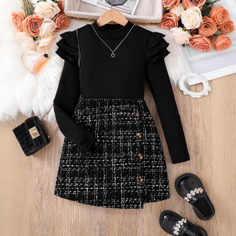 „Xiyin“ tarpvalstybinis, karštai parduodamas pavasario ir rudens „Xiaoxiang“ stiliaus mergaitiškas sijonas su trumpomis, plaukiojančiomis rankovėmis, ilgomis rankovėmis, megztas viršutinis netaisyklingo stiliaus sijonas.