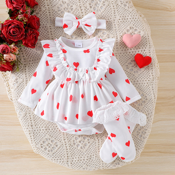 Amazon Φθινόπωρο και Χειμώνας Νεογέννητο Φούστα με Λουλούδια και Στάμπα με Κορδέλα για τα Μαλλιά, Κάλτσες από Δαντέλα για Παιδιά, Haggown