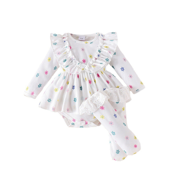 Amazon Φθινόπωρο και Χειμώνας Νεογέννητο Φούστα με Λουλούδια και Στάμπα με Κορδέλα για τα Μαλλιά, Κάλτσες από Δαντέλα για Παιδιά, Haggown