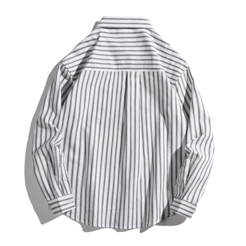 Мъжка риза с дълъг ръкав, пролет и есен 2024, нова ревера, семпла тенденция, раирана риза, мъжка мода, поколение коса