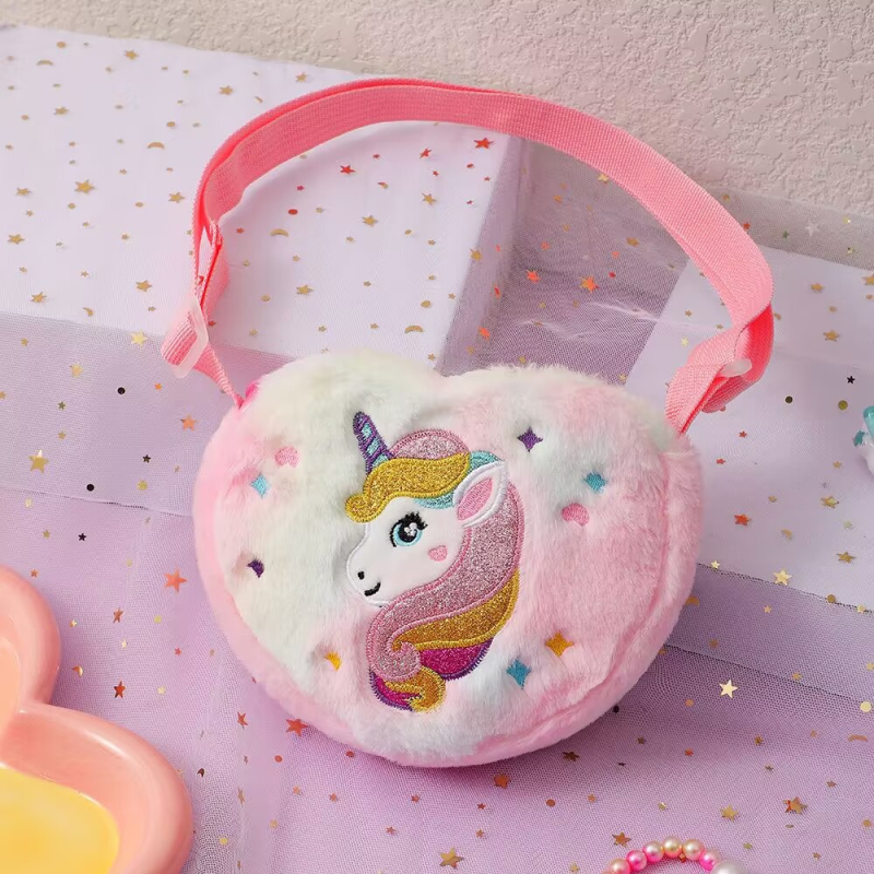 2024 Nou Plush Drăguț Drăguț Unicorn Desene Animate Fete Student Grădiniță Rucsac Mic Crossbody Umăr Bag