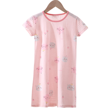 Tüdrukute öösärk suvine õhuke lühikeste varrukatega pidžaama 2025 uus laste puuvillane koduriiete tüdrukute seelik emale ja tütrele