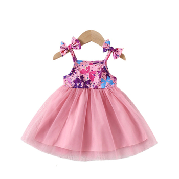 Ljetna nova djevojačka mrežasta haljina s crtanim motivom leptira i naramenicama